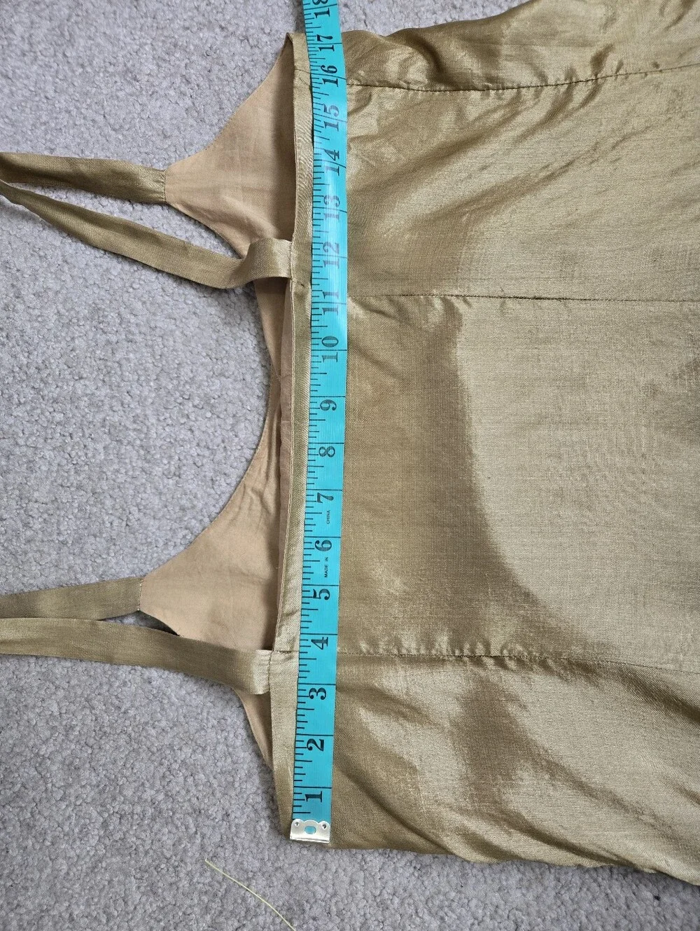Eileen Fisher 100% Silk Shimmery Tan-Gold Camisole Top. Size XS - Picture 11 of 12